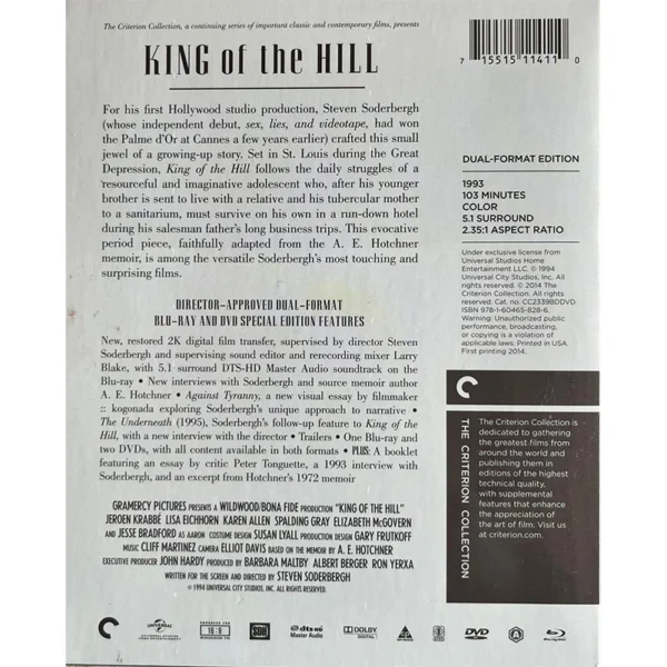 King of the Hill Criterion Collection blu-ray UHD out of print digipak